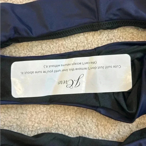 New with tags j crew dark navy blue Curved-waist cheeky bikini bottom - Picture 3 of 4